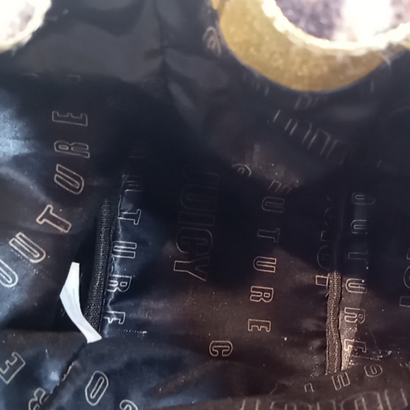 Juicy Couture -Faux Fur Cheetah Backpack w/Gold Sequins - Brown Tan Gold - Picture 8 of 11